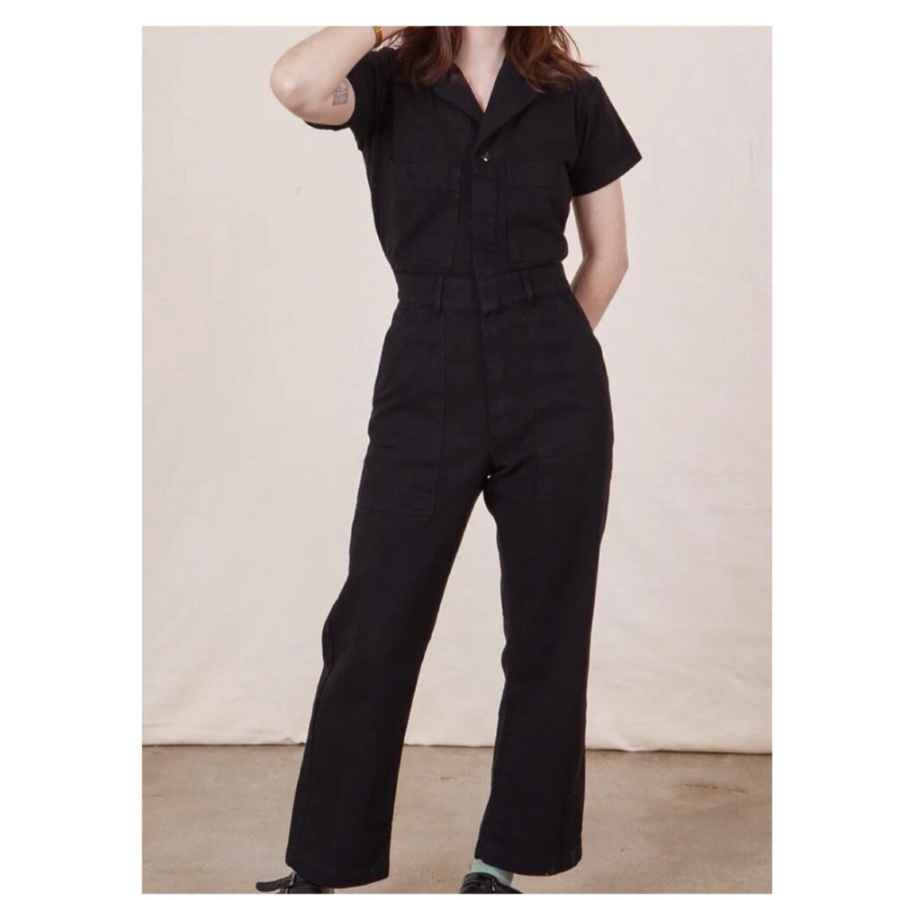 LIKE NEW Big Bud Press Black Short Sleeve Jumpsuit, 1XL Petite